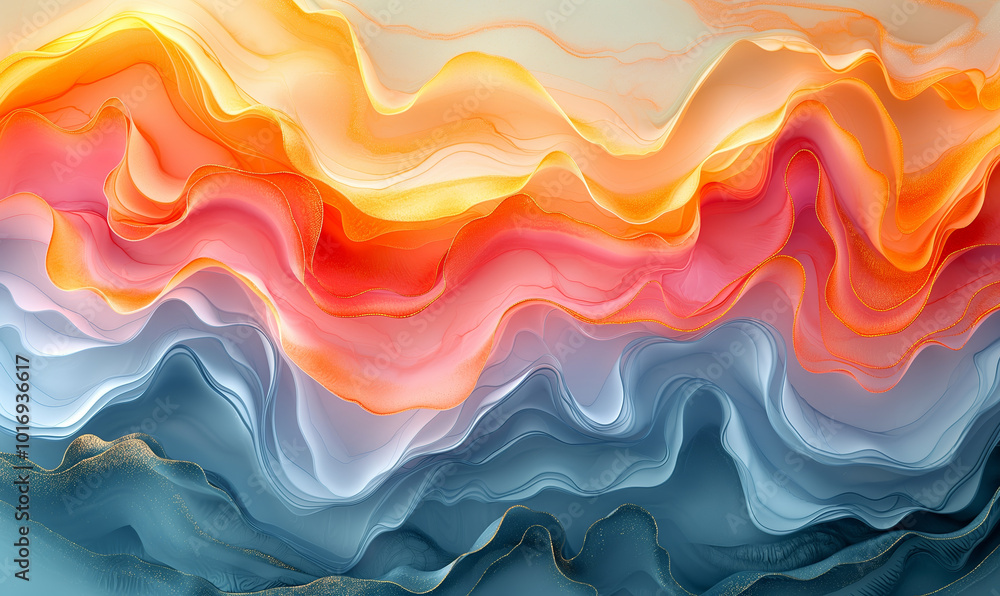 Poster abstract colorful background with wavy texture.
