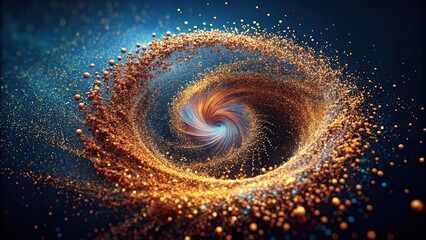 Abstract image of swirling particles of random sizes