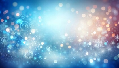 Obraz premium Christmas blue background with glitter, light blue and bokeh effect 