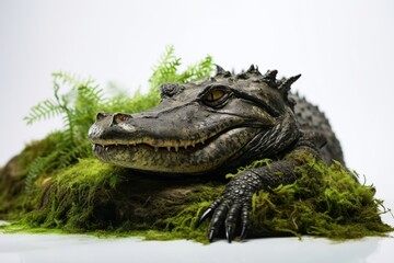 Obraz premium Black caiman reptile animal nature.