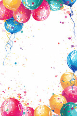 A colorful border frame design for children's birthday party.
