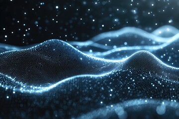 Abstract network of connections forming a digital landscape