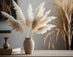 Naklejka premium Sucha ozdobna trawa pampasowa