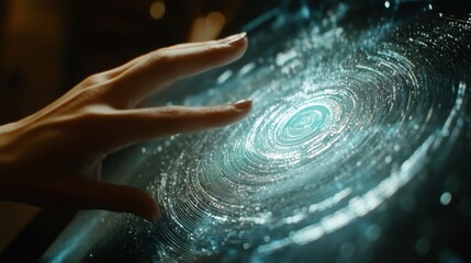 Fototapeta premium hand touching The metaverse universe,Digital transformation conceptual for next generation technology era