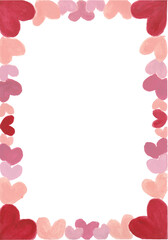 Valentine love hearts hand drawn watercolour hearts illustration vector with isolated white background