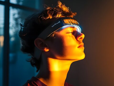 Sleek Wearable Brainwave Monitor Capturing Neural Activity for Futuristic Health Tech at Home