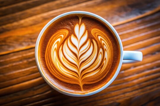 Abstract latte art fusion with coffee and creativity for backgrounds and wallpapers