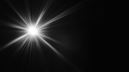 Fototapeta premium Abstract sun burst, flare, and glare images on a black background. Ideal for overlays or flare effects in graphic design. Screen blending mode compatible.