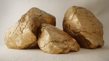 Dazzling Golden Rocks! Ultra-Realistic Textures for Decoration and Modern Designs