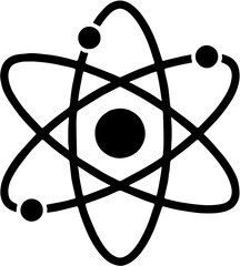 Atom Icon, Atomic Structure Illustration, Science and Physics Symbol, Educational Graphics for Chemistry or Physics, Technology and Innovation Concept, Research and Development Visualization