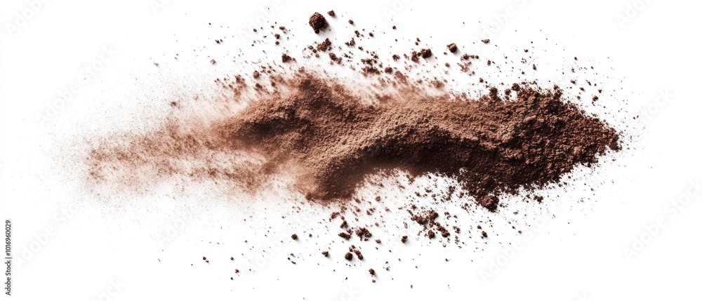 Poster explore the captivating effects of brown dust splashes that simulate the enchanting appearance of sa