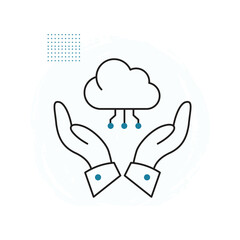 AI-Driven Cloud Automation Solutions Vector Icon Design, computing, automation, data processing, cloud technology