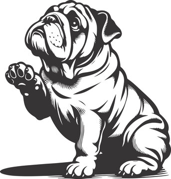 recommend clip art: french bulldog Sitting pretty/begging silhouette vector design.