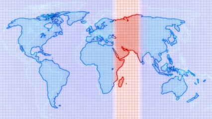 map of the world, Blue color scanning earth map