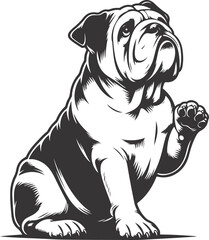 french bulldog Sitting pretty/begging silhouette vector design.