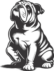 french bulldog Sitting pretty/begging silhouette vector design.