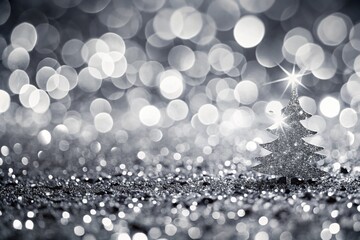 abstract low angle black and white glitter texture with christmas theme