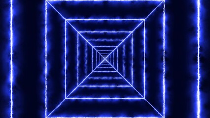 Blue fire square tunnel background