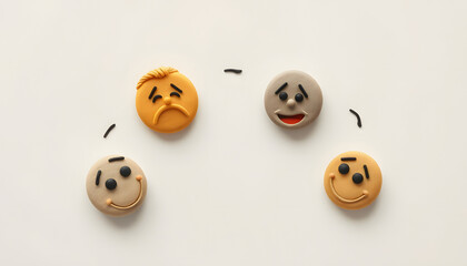 Obraz premium Cycle of emotions isolated with white highlights, png