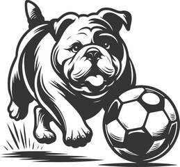 french bulldog Fetching a ball silhouette vector design.