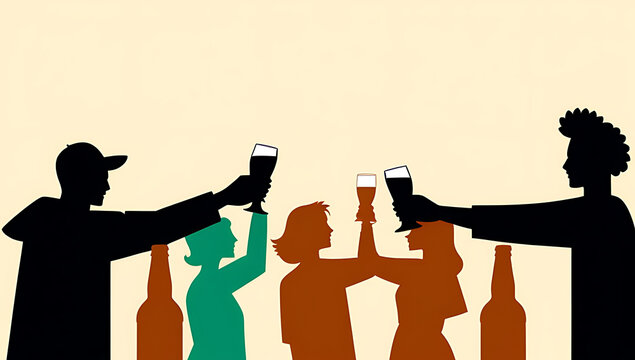 celebration scene friends toasting beer bottles marking festive occasion
