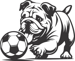 french bulldog Fetching a ball silhouette vector design.