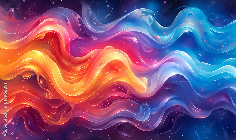 Poster abstract colorful background with wavy texture.