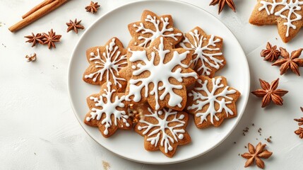 Fototapeta premium Christmas cookies, decorated, food stylist, winter dessert