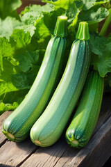 zucchini on a green background