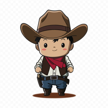 Set of Wild West Elements: Cowboy Equipment, Rodeo Silhouettes, and Lasso-Throwing American Cowboys on Horseback