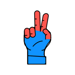 two number hand gesture line icon vector. two number hand gesture sign. isolated symbol illustration