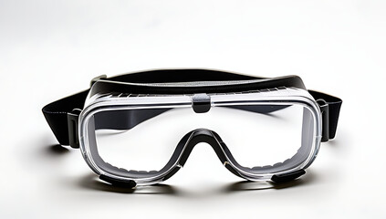 safety goggles plastic lenses displayed clean white backdrop showcase various protective eyewear models used sports medical construction purposes