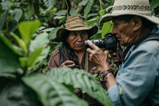 parataxonomists collaborating with indigenous communities, showcasing the cultural and ecological knowledge exchange. The images emphasize the importance of community involvement in parataxonomy