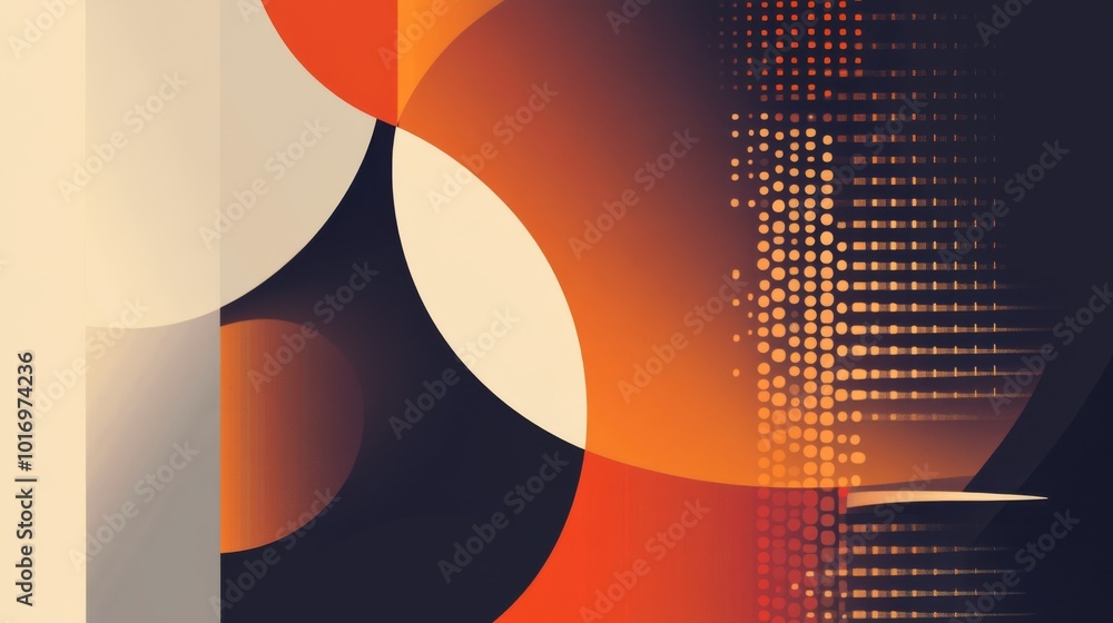 Poster abstract shapes and vivid colors in modern design