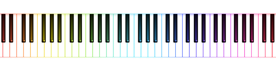 Piano keyboard seamless. Top view. Colored piano keys. Music instrument. Vector illustration EPS 10