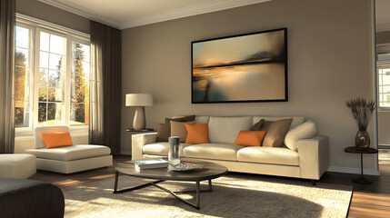 Big interior frame design room