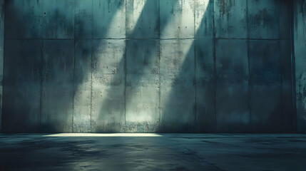 3D Concrete Wall with Light Rays Background