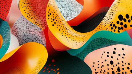 Obraz premium Abstract Colorful Waves with Dots and Curves