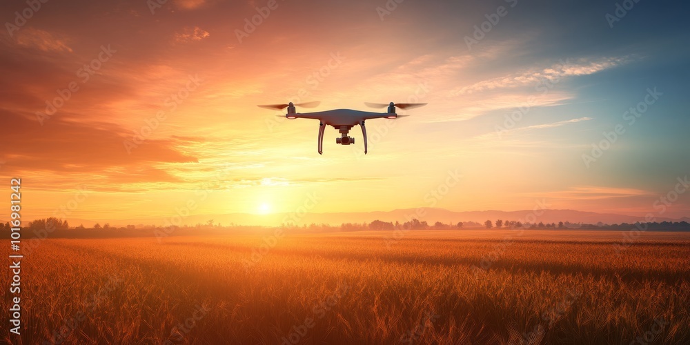 Poster explore how drones are transforming farming with aerial monitoring and precision management for sust