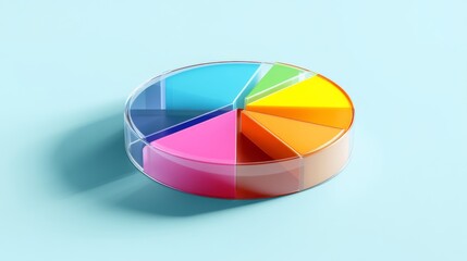 Obraz premium Colorful 3D Pie Chart for Data Visualization