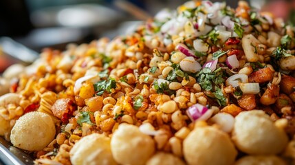 Colorful Indian Snack Platter Full of Flavor and Texture