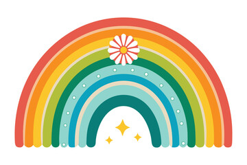 Boho Rainbow Vector Illustration