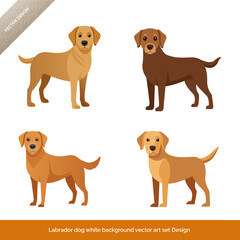 Obraz premium Labrador Dog on White Background Vector Art Set Design
