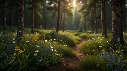 Obraz premium morning in the forest