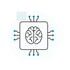 Deep Neural Networks and AI Brain Vector Icon Design, cognitive computing, brain simulation, AI algorithms, smart systems