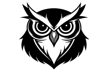 owl head silhouette vector illustration