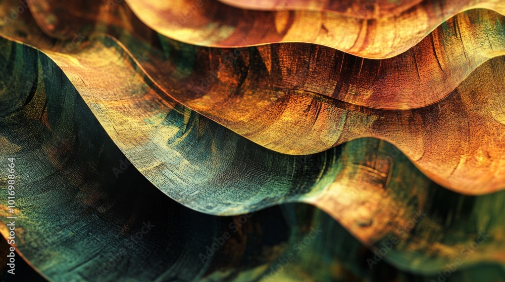 Aufkleber Abstract Wavy Patterns in Warm Earthy Tones