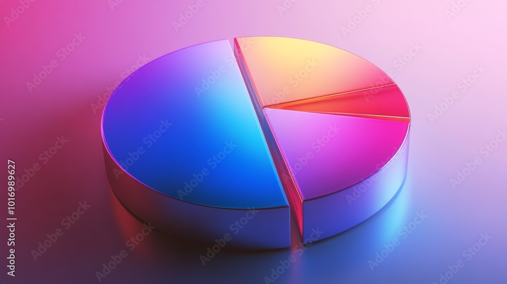 Poster colorful pie chart with modern gradient effect