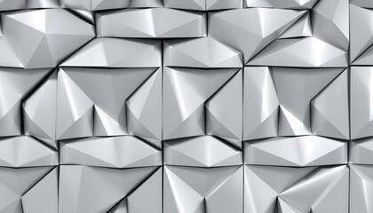 Steel Metallic geometric pattern Modern wall design Silver Reflection Architecture details isolated with white highlights, png