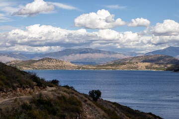 Ionic sea and Albanian mountains, Corfu, Greece